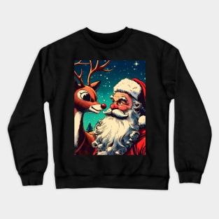 Illuminate the Holidays: Whimsical Rudolph the Red-Nosed Reindeer Art for Festive Christmas Prints and Joyful Decor! Crewneck Sweatshirt